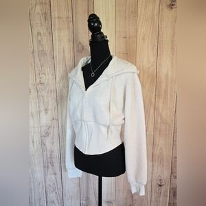 Teddy Fleece Corset Full-Zip Hoodie